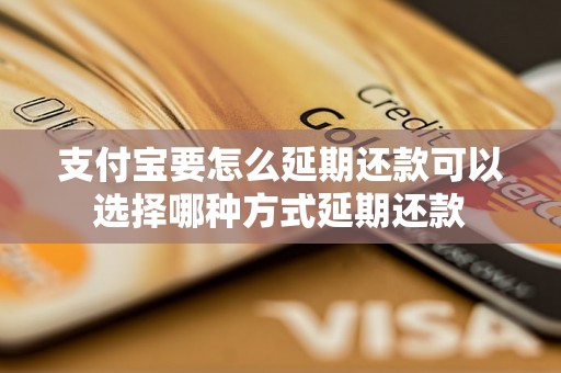 支付宝要怎么延期还款可以选择哪种方式延期还款