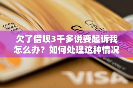 欠了借呗3千多说要起诉我怎么办？如何处理这种情况？