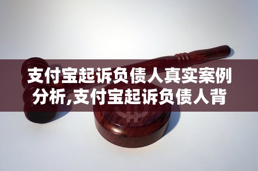 支付宝起诉负债人真实案例分析,支付宝起诉负债人背后真相揭秘