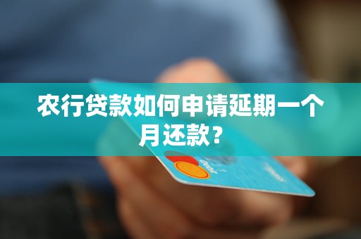 农行贷款如何申请延期一个月还款？