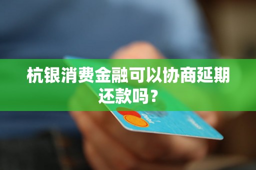 杭银消费金融可以协商延期还款吗？