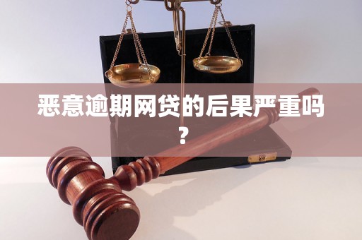 恶意逾期网贷的后果严重吗？