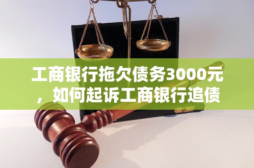 工商银行拖欠债务3000元，如何起诉工商银行追债