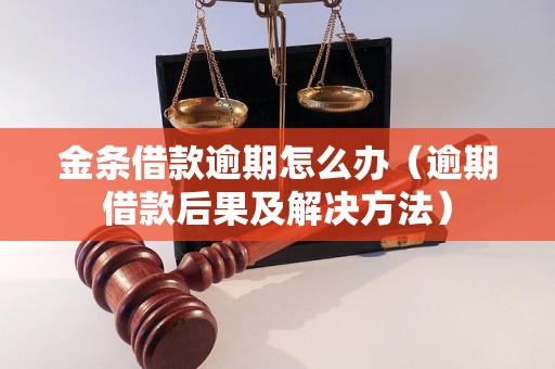 金条借款逾期怎么办（逾期借款后果及解决方法）