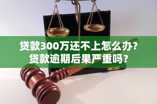 贷款300万还不上怎么办？贷款逾期后果严重吗？