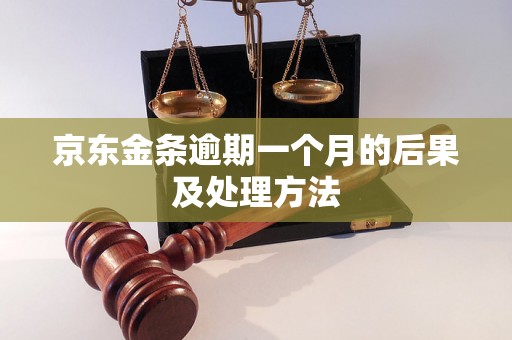 京东金条逾期一个月的后果及处理方法