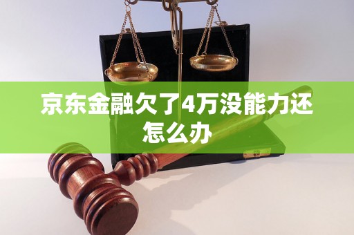 京东金融欠了4万没能力还怎么办