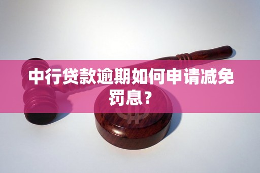 中行贷款逾期如何申请减免罚息？