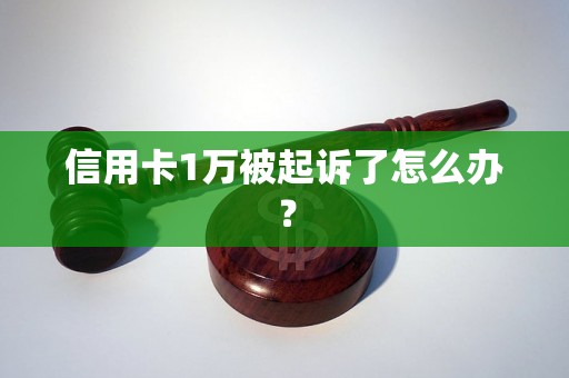 信用卡1万被起诉了怎么办？