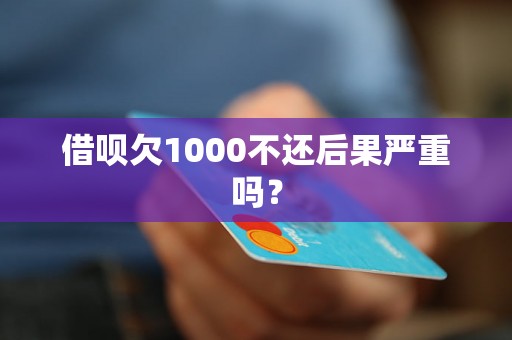 借呗欠1000不还后果严重吗？