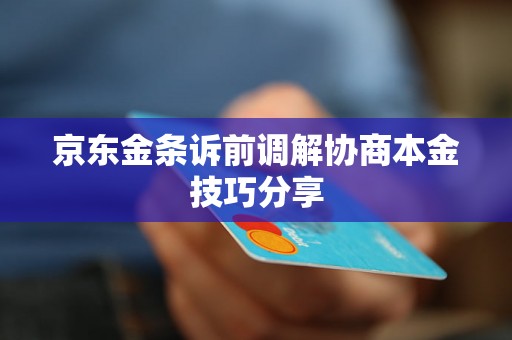 京东金条诉前调解协商本金技巧分享