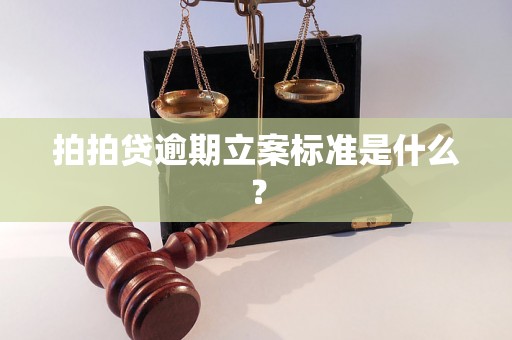 拍拍贷逾期立案标准是什么？