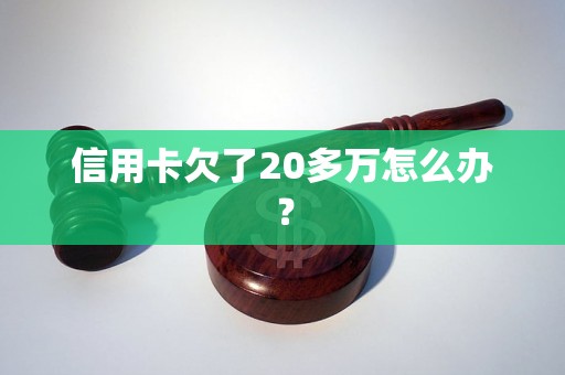 信用卡欠了20多万怎么办？