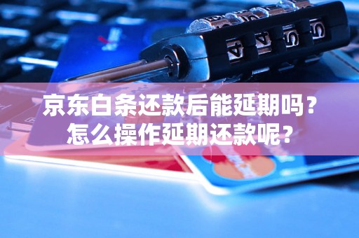 京东白条还款后能延期吗？怎么操作延期还款呢？