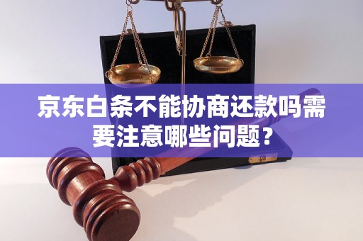 京东白条不能协商还款吗需要注意哪些问题？