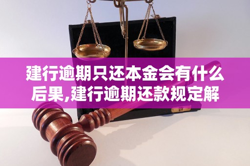 建行逾期只还本金会有什么后果,建行逾期还款规定解析