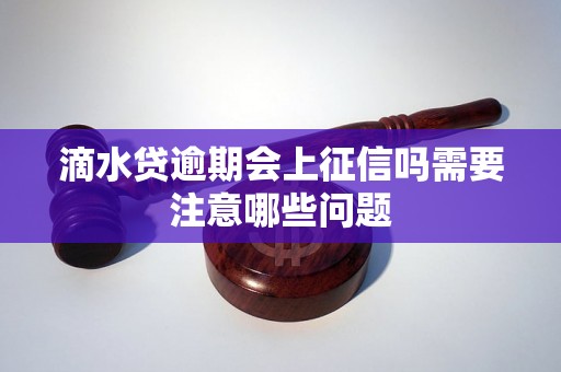 滴水贷逾期会上征信吗需要注意哪些问题