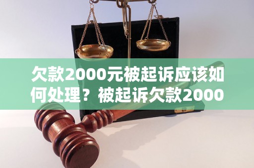 欠款2000元被起诉应该如何处理？被起诉欠款2000元的应对策略