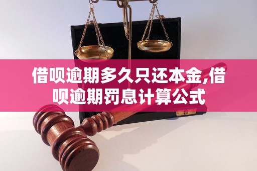 借呗逾期多久只还本金,借呗逾期罚息计算公式