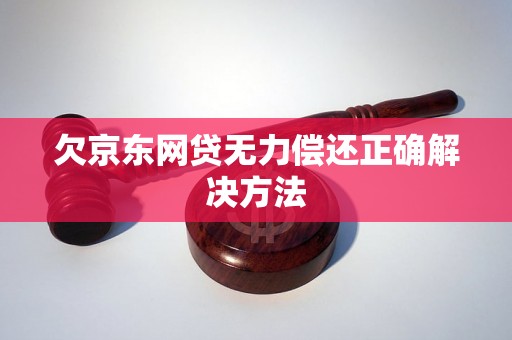 欠京东网贷无力偿还正确解决方法