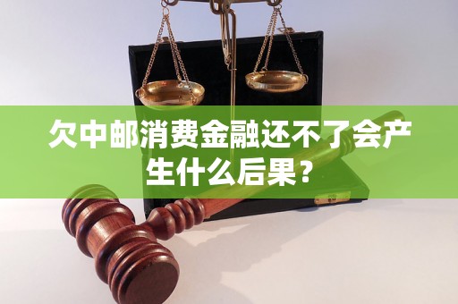 欠中邮消费金融还不了会产生什么后果？