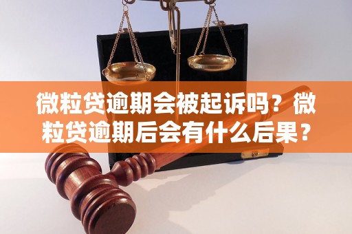 微粒贷逾期会被起诉吗？微粒贷逾期后会有什么后果？