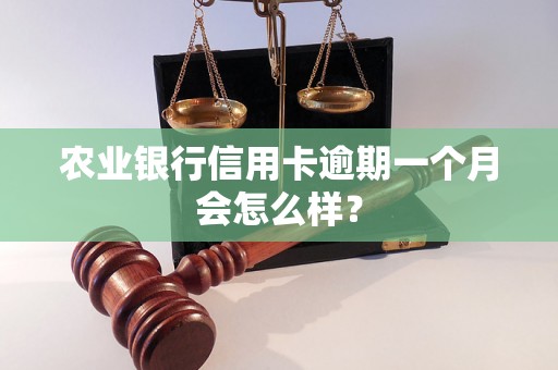 农业银行信用卡逾期一个月会怎么样？