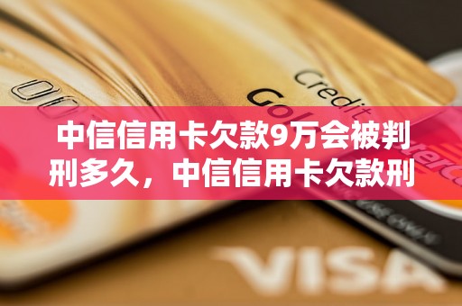 中信信用卡欠款9万会被判刑多久，中信信用卡欠款刑事责任处罚力度