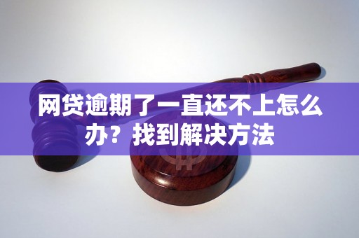 网贷逾期了一直还不上怎么办？找到解决方法