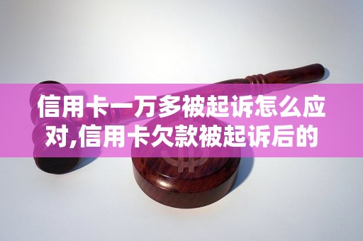 信用卡一万多被起诉怎么应对,信用卡欠款被起诉后的处理方法