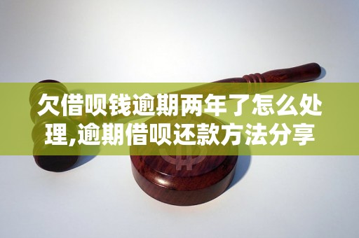 欠借呗钱逾期两年了怎么处理,逾期借呗还款方法分享