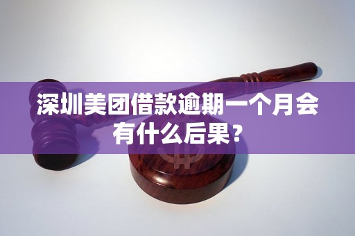 深圳美团借款逾期一个月会有什么后果？