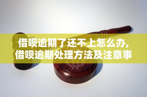 借呗逾期了还不上怎么办,借呗逾期处理方法及注意事项