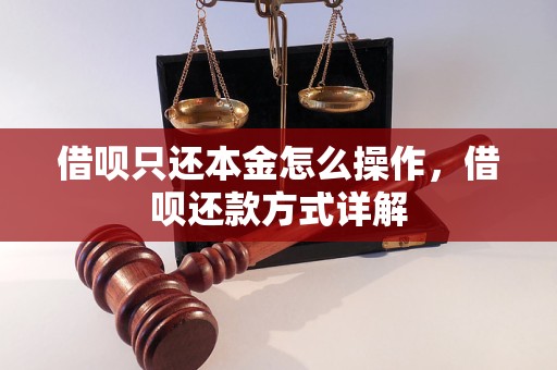 借呗只还本金怎么操作，借呗还款方式详解