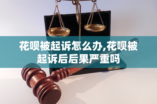 花呗被起诉怎么办,花呗被起诉后后果严重吗