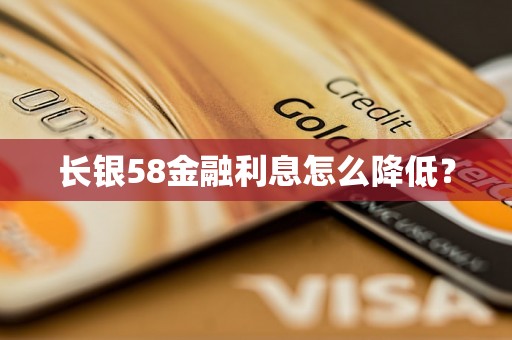 长银58金融利息怎么降低？