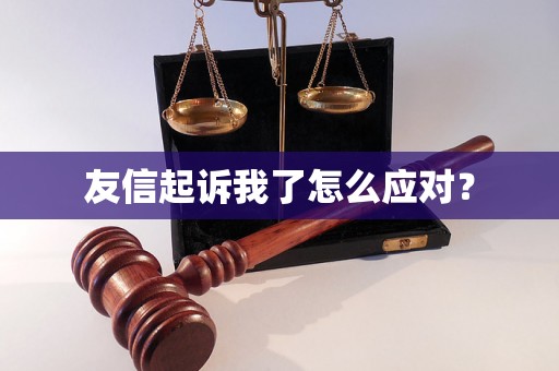 友信起诉我了怎么应对？