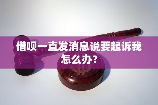 借呗一直发消息说要起诉我怎么办？