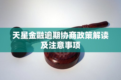 天星金融逾期协商政策解读及注意事项