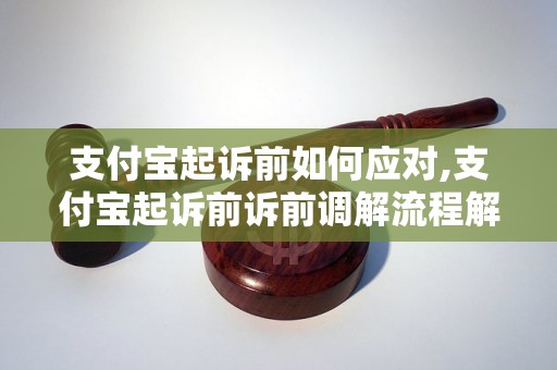 支付宝起诉前如何应对,支付宝起诉前诉前调解流程解析