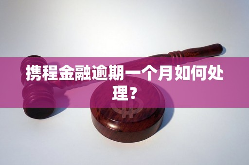 携程金融逾期一个月如何处理？