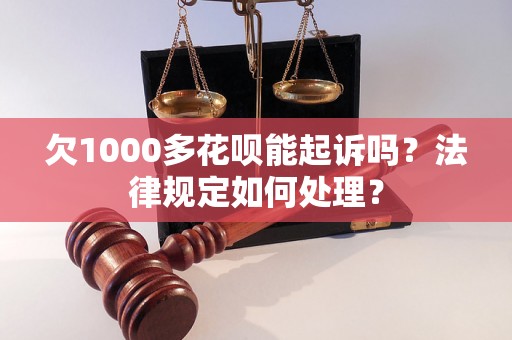 欠1000多花呗能起诉吗？法律规定如何处理？