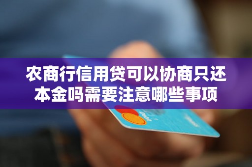 农商行信用贷可以协商只还本金吗需要注意哪些事项