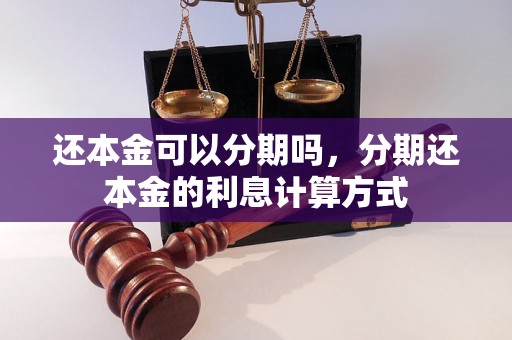 还本金可以分期吗，分期还本金的利息计算方式