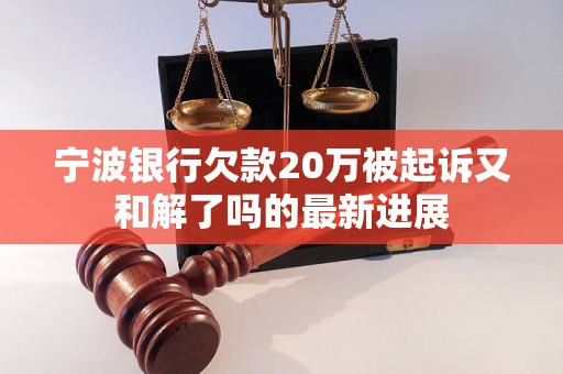 宁波银行欠款20万被起诉又和解了吗的最新进展