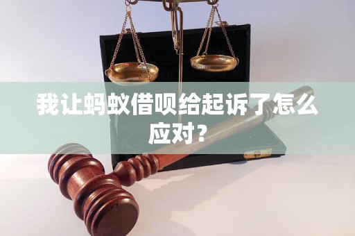 我让蚂蚁借呗给起诉了怎么应对？