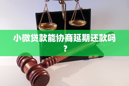 小微贷款能协商延期还款吗？