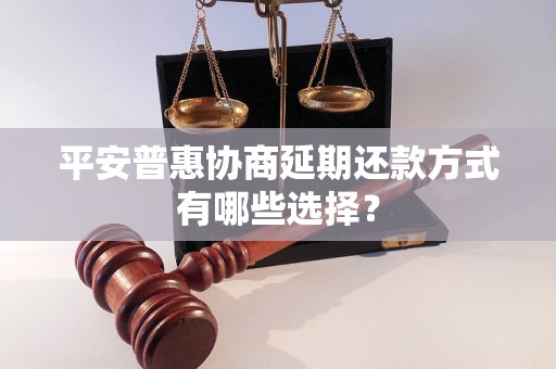 平安普惠协商延期还款方式有哪些选择？