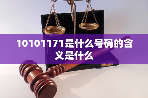 10101171是什么号码的含义是什么