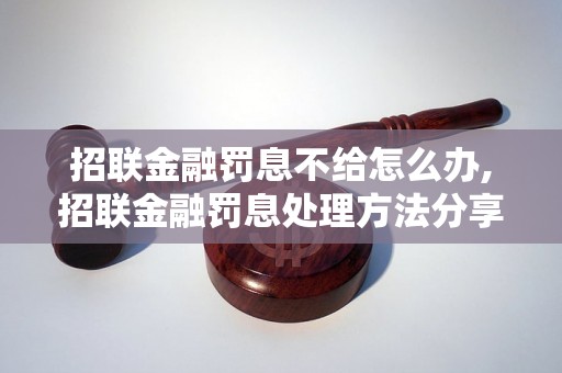 招联金融罚息不给怎么办,招联金融罚息处理方法分享